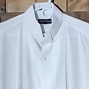 Boca Classics Size 18 Men's White Formal Tuxedo Shirt
